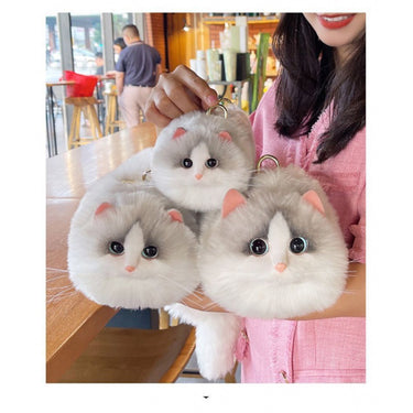 Plush White Cat Shoulder Bag for Girls